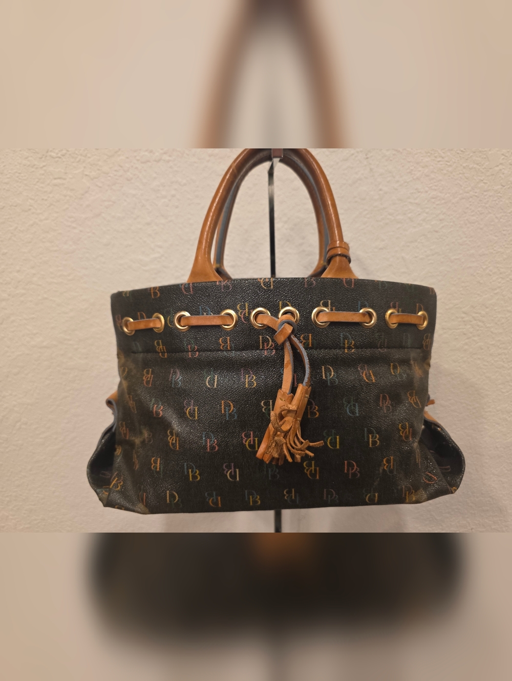 Dooney & Bourke Rainbow Signature Tassel Tote ***Look At Photos